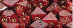 Chessex Mfg Co Llc -  7Ct Vortex Poly Dice Set -  Burgundy/Gold
