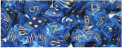 Chessex Mfg Co Llc -  7Ct Vortex Poly Dice Set - Blue/Gold