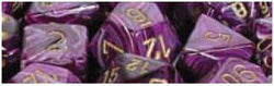 Chessex Mfg Co Llc -  7Ct Vortex Poly Dice Set - Purple/Gold