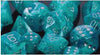 Chessex Mfg Co Llc -  D6 -- 12Mm Cirrus Dice - Aqua/Silver - 36Ct