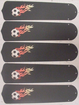 Ceiling Fan Designers 52SET-KIDS-FSB Flaming Soccer Balls 52 in. Ceiling Fan Blades Only