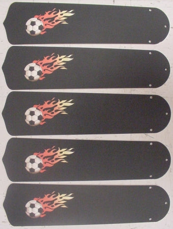 Ceiling Fan Designers 52SET-KIDS-FSB Flaming Soccer Balls 52 in. Ceiling Fan Blades Only