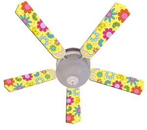 Ceiling Fan Designers 52FAN-IMA-FPBY Flower Power Butterflies Yellow Ceiling Fan 52 In.