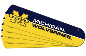Ceiling Fan Designers 7990-MIC New NCAA MICHIGAN WOLVERINES 52 in. Ceiling Fan Blade Set