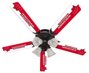 Ceiling Fan Designers 7995-WIS New NCAA WISCONSIN BADGERS 52 in. Ceiling Fan