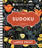 Brain Games - Large Print Sudoku (Dark Floral Design) - Publications International Ltd - Publications International, Ltd.