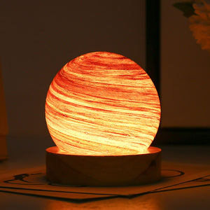 Sensuality Emporium - USB Fantasy Rainbow Planet Light Astronomical Ornaments Desktop Decorative Lights Art Crafts Wooden Case Gifts for Wedding Party