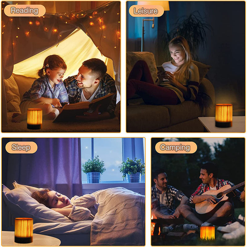 Sensuality Emporium - Wood Touch Ambient LED Table Lamp Rechargeable Portable Night Light Modern Cordless Table Lamps for Living Room Bedroom Bedside