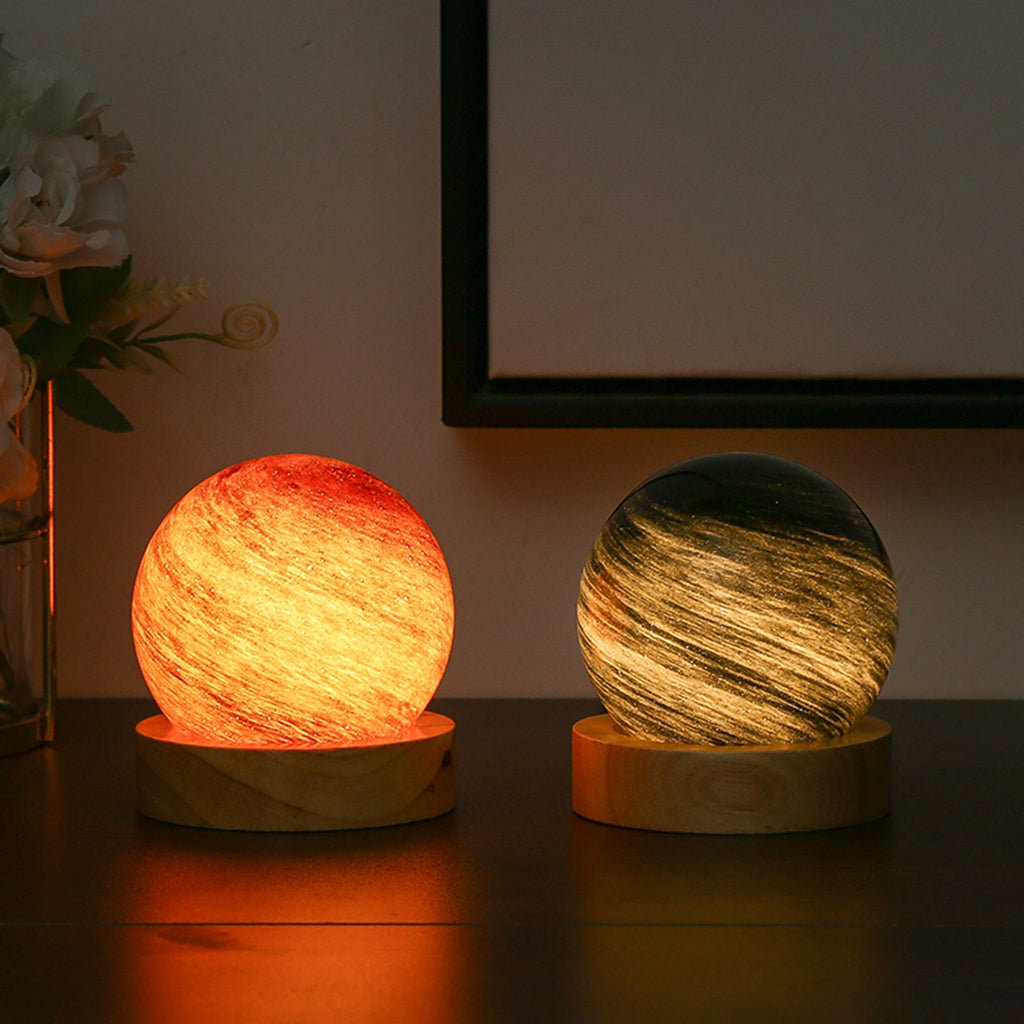Sensuality Emporium - USB Fantasy Rainbow Planet Light Astronomical Ornaments Desktop Decorative Lights Art Crafts Wooden Case Gifts for Wedding Party