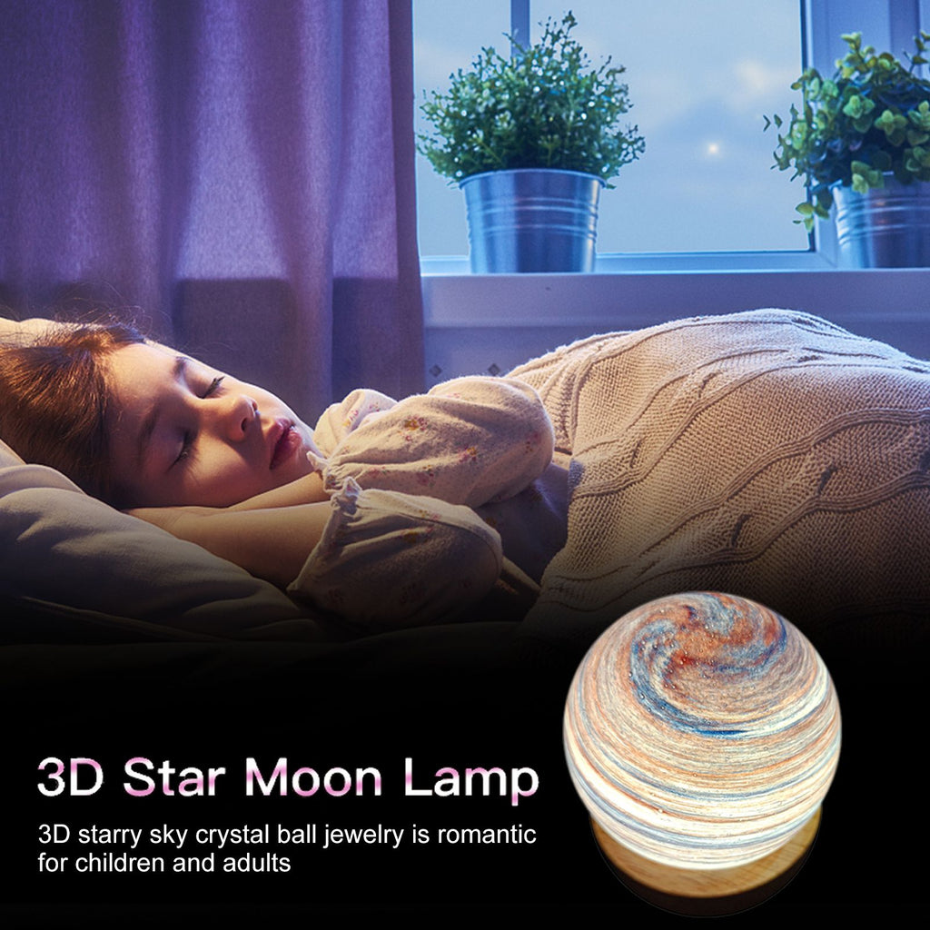 Sensuality Emporium - USB Fantasy Rainbow Planet Light Astronomical Ornaments Desktop Decorative Lights Art Crafts Wooden Case Gifts for Wedding Party