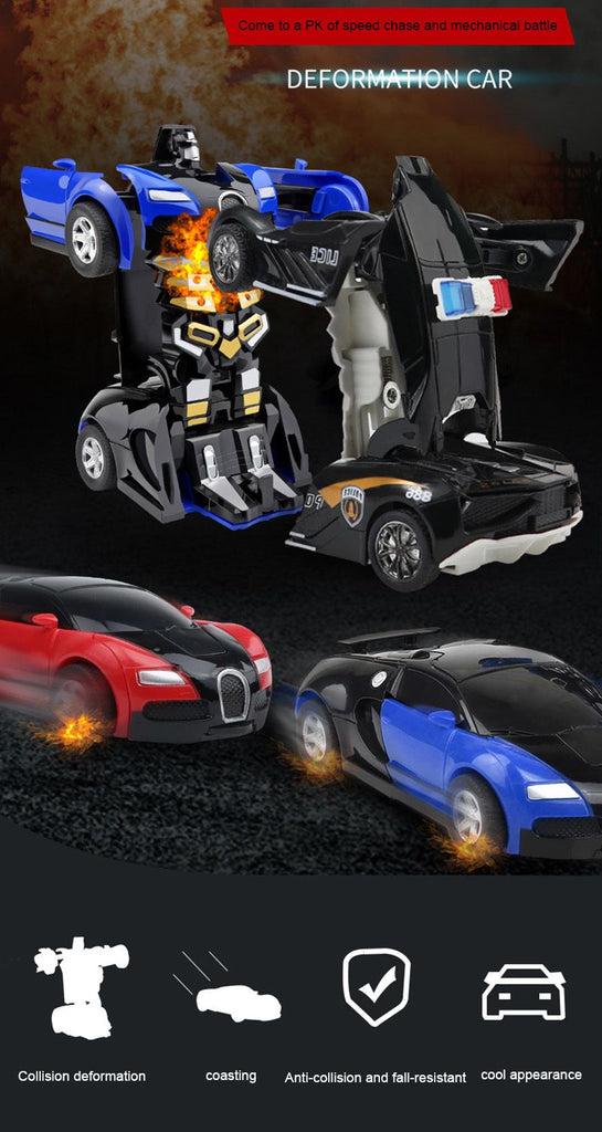 oh my god - Deformation Vehicle Collision Impact One-Button Inertial Bugatti Veyron Toy Car Robot Kid Child Gift