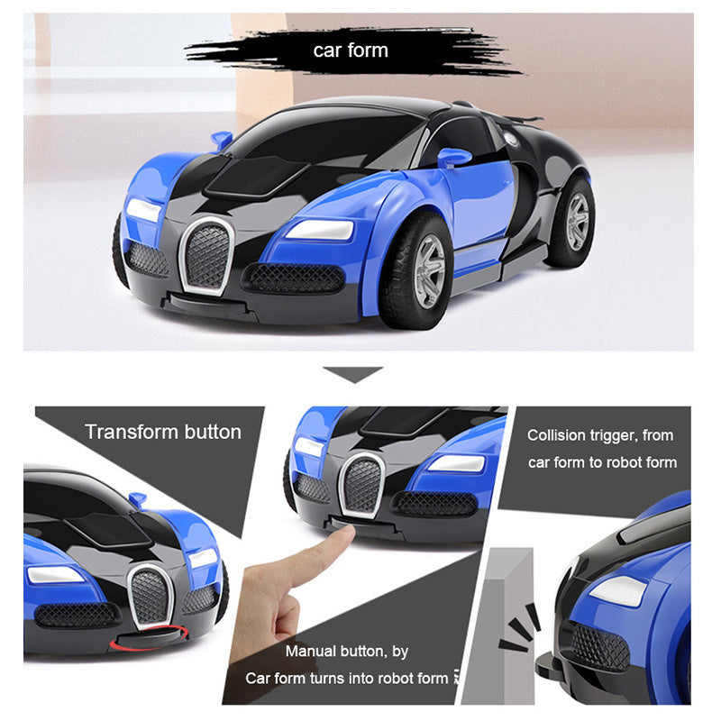 oh my god - Deformation Vehicle Collision Impact One-Button Inertial Bugatti Veyron Toy Car Robot Kid Child Gift