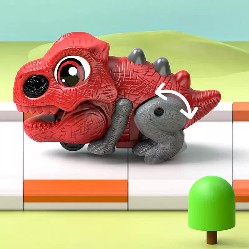 oh my god - Children's toy Dinosaur catapult vehicle friction inertia press car simulation dinosaur toys