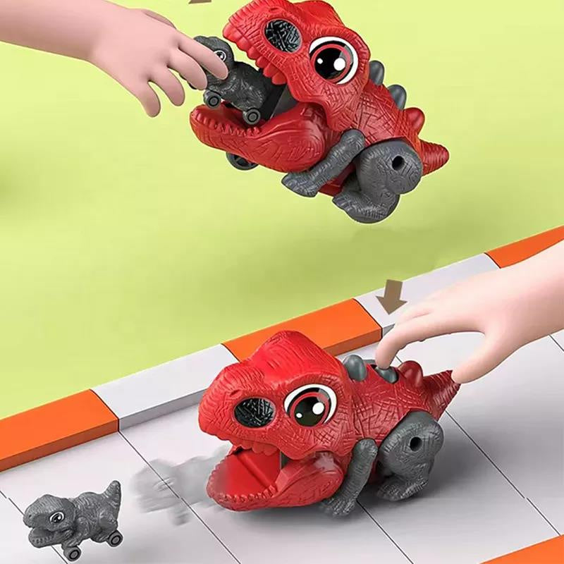 oh my god - Children's toy Dinosaur catapult vehicle friction inertia press car simulation dinosaur toys