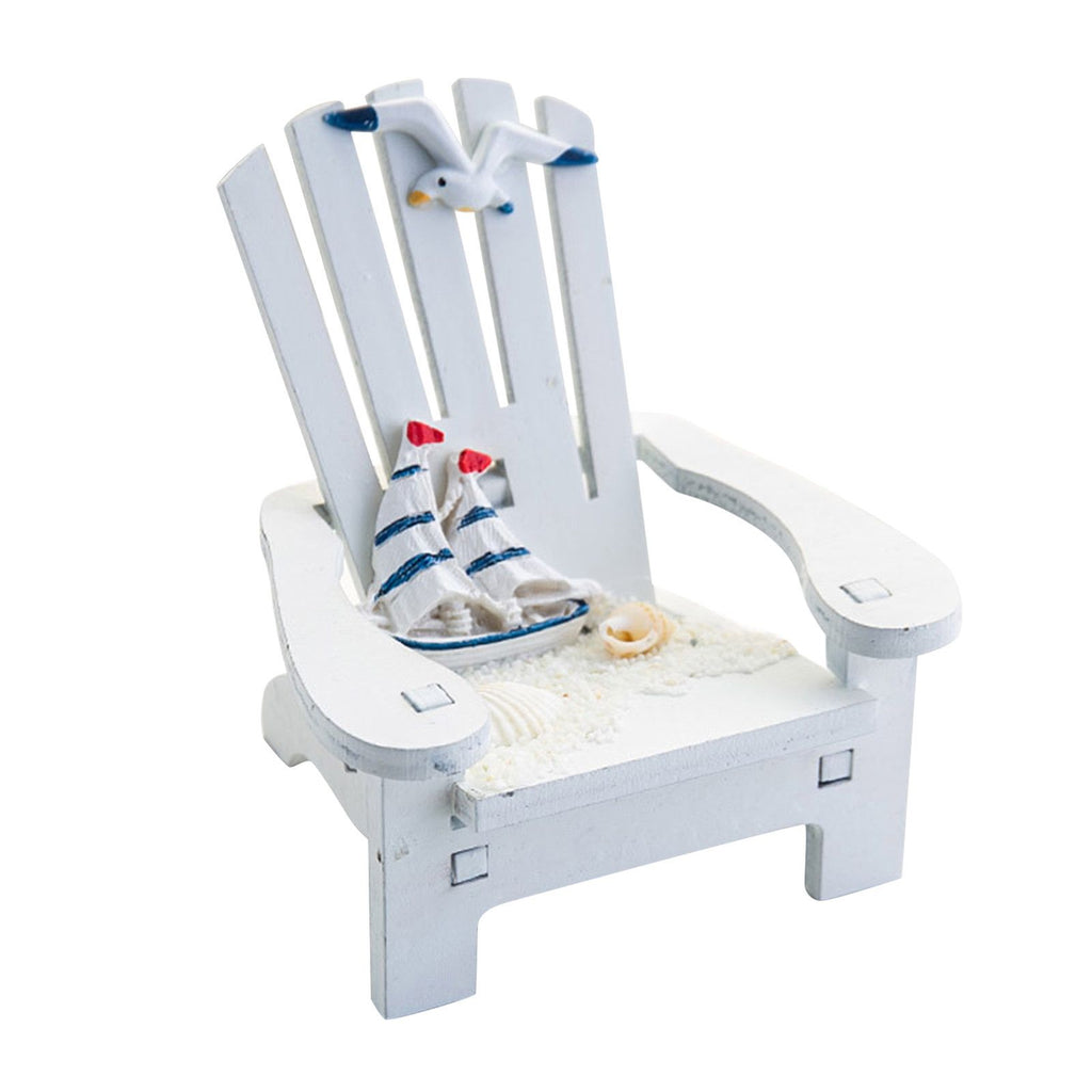 yoyo - Beach Chair Home Decoration Creative Cute Ocean Beach Chair Ornament Wooden Craft Mini Miniature Kids Toy DecoraciÃ³n Hogar
