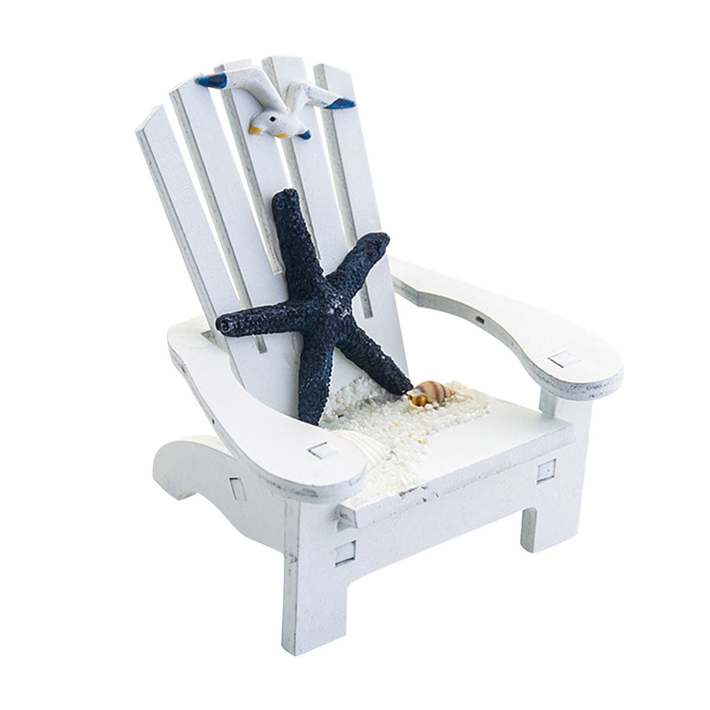 yoyo - Beach Chair Home Decoration Creative Cute Ocean Beach Chair Ornament Wooden Craft Mini Miniature Kids Toy DecoraciÃ³n Hogar