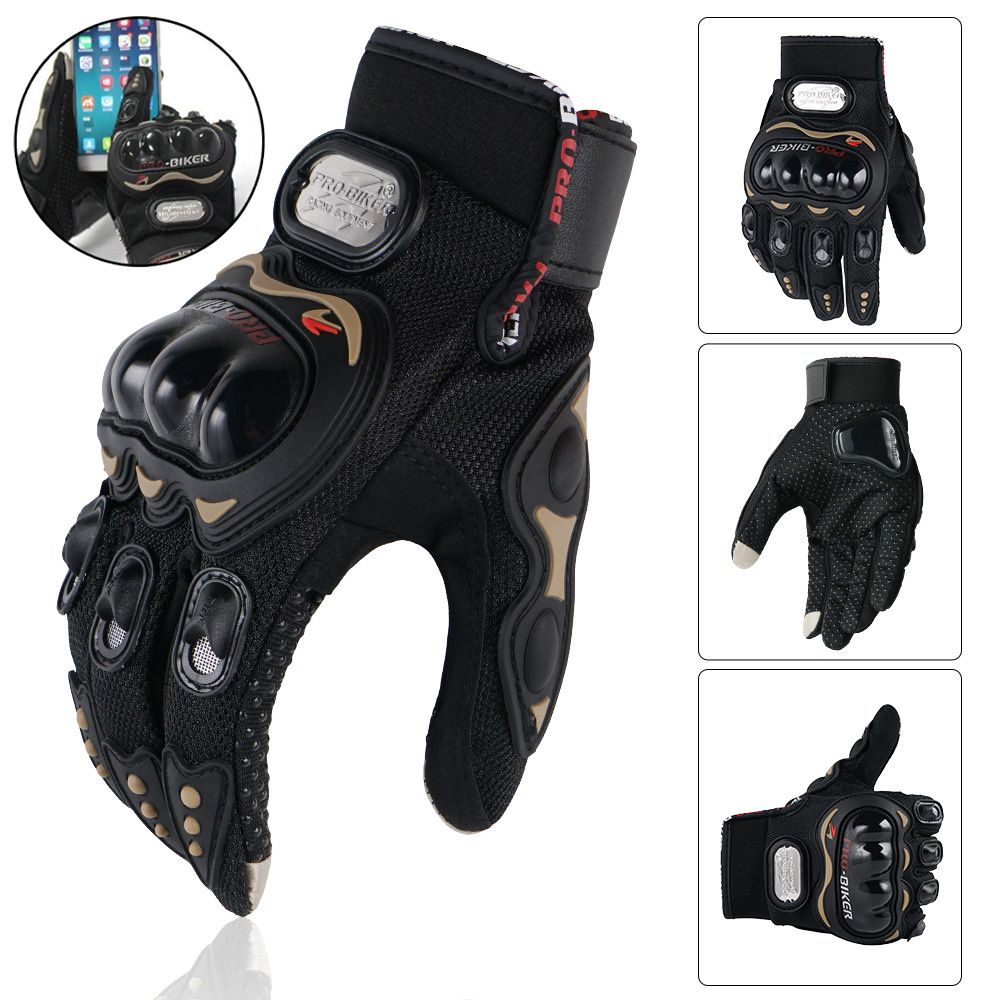 Novelty - 1 Pair Riding Tribe Touch Screen Motorcycle Gloves, Full Finger Hard Knuckle Safety Gloves Motos Luvas Motocross Protective Gear Racing Gloves