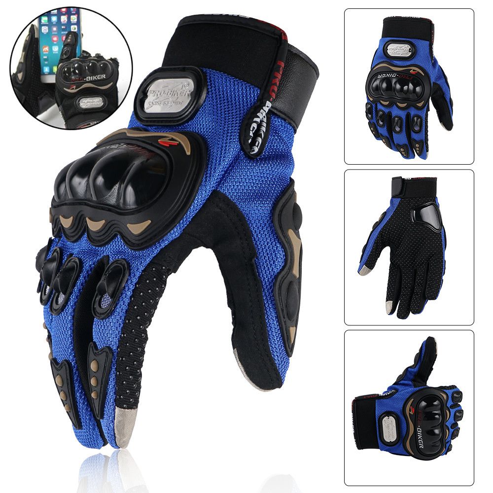 Novelty - 1 Pair Riding Tribe Touch Screen Motorcycle Gloves, Full Finger Hard Knuckle Safety Gloves Motos Luvas Motocross Protective Gear Racing Gloves