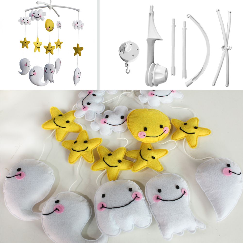PANDA SUPERSTORE - Baby Musical Crib Mobile Moon Stars Cartoon Monsters Ghost Halloween Decor Crib Mobile Infant Toy Baby Gift