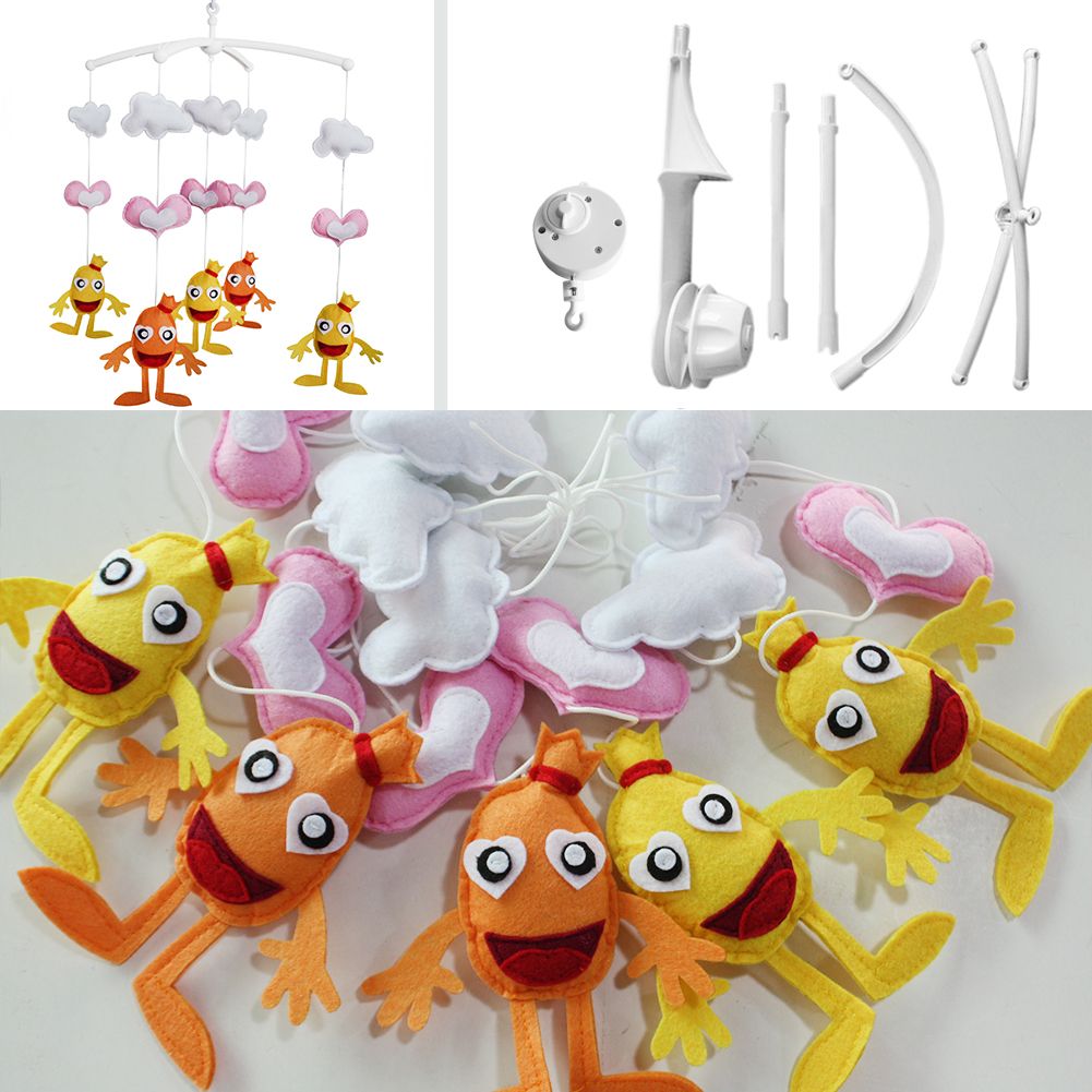 PANDA SUPERSTORE - Yellow Orange Monsters Baby Crib Mobile Halloween Decor Musical Crib Mobile
