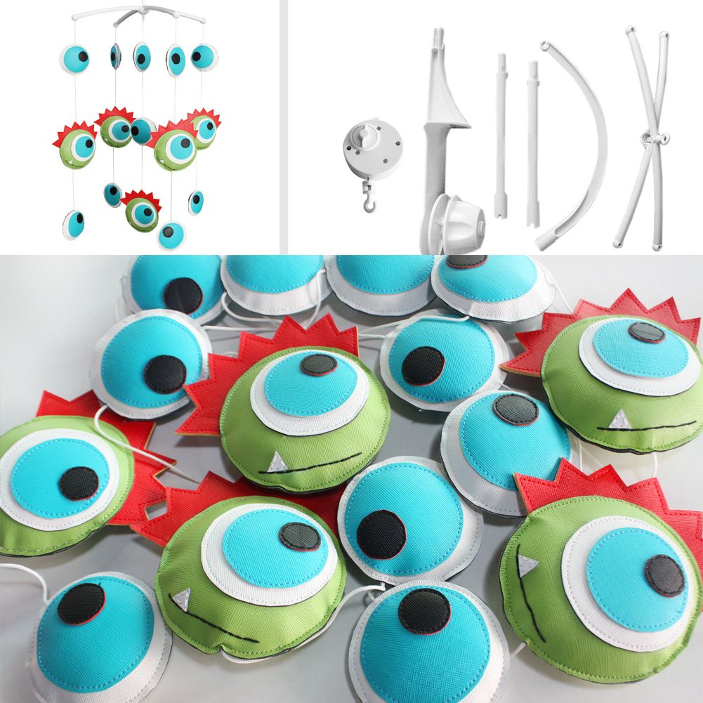 PANDA SUPERSTORE - Green Eyes Cartoon Monster Baby Musical Crib Toys Sweet Dreams Crib Mobile Halloween Decor