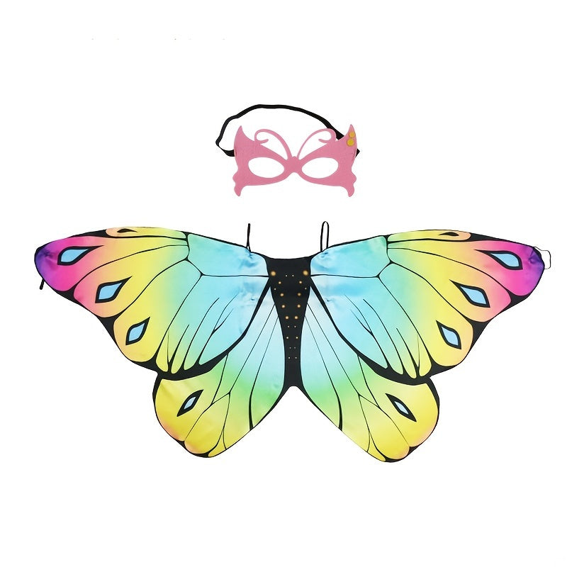 Sensuality Emporium - Halloween Children's Cartoon Butterfly Wings Mask Little Princess Back Decoration, Costume Performance Props Kindergarten Line Up Performance Performance
