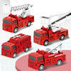 oh my god - 4Pcs Set Children 'S Mini Four Pull Back Car Ladder Fire Fighting Toy Car Model Four-Piece Set