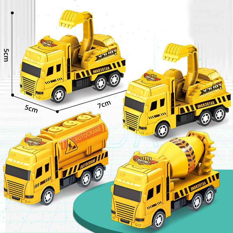 oh my god - 4-piece Set Educational Children's Toy Warrior Engineering Vehicle Model Four Mini Cars