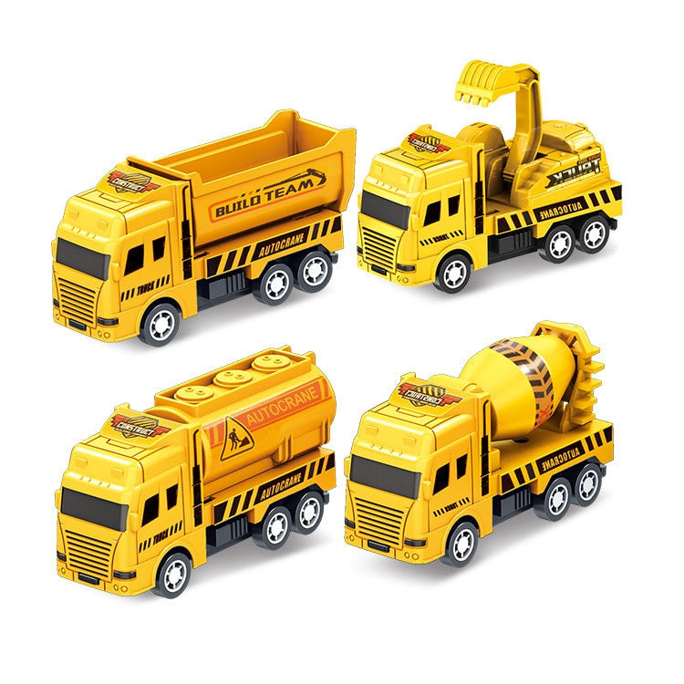 oh my god - Factory Wholesale Educational Children's Toy Warrior Engineering Vehicle Model Four Mini Cars