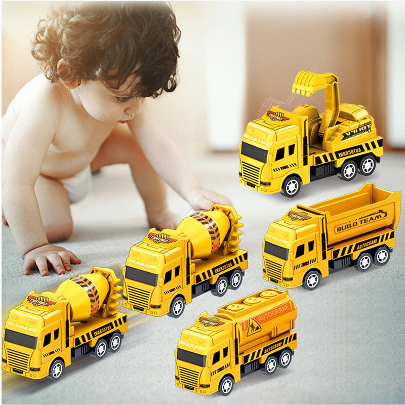 oh my god - Factory Wholesale Educational Children's Toy Warrior Engineering Vehicle Model Four Mini Cars