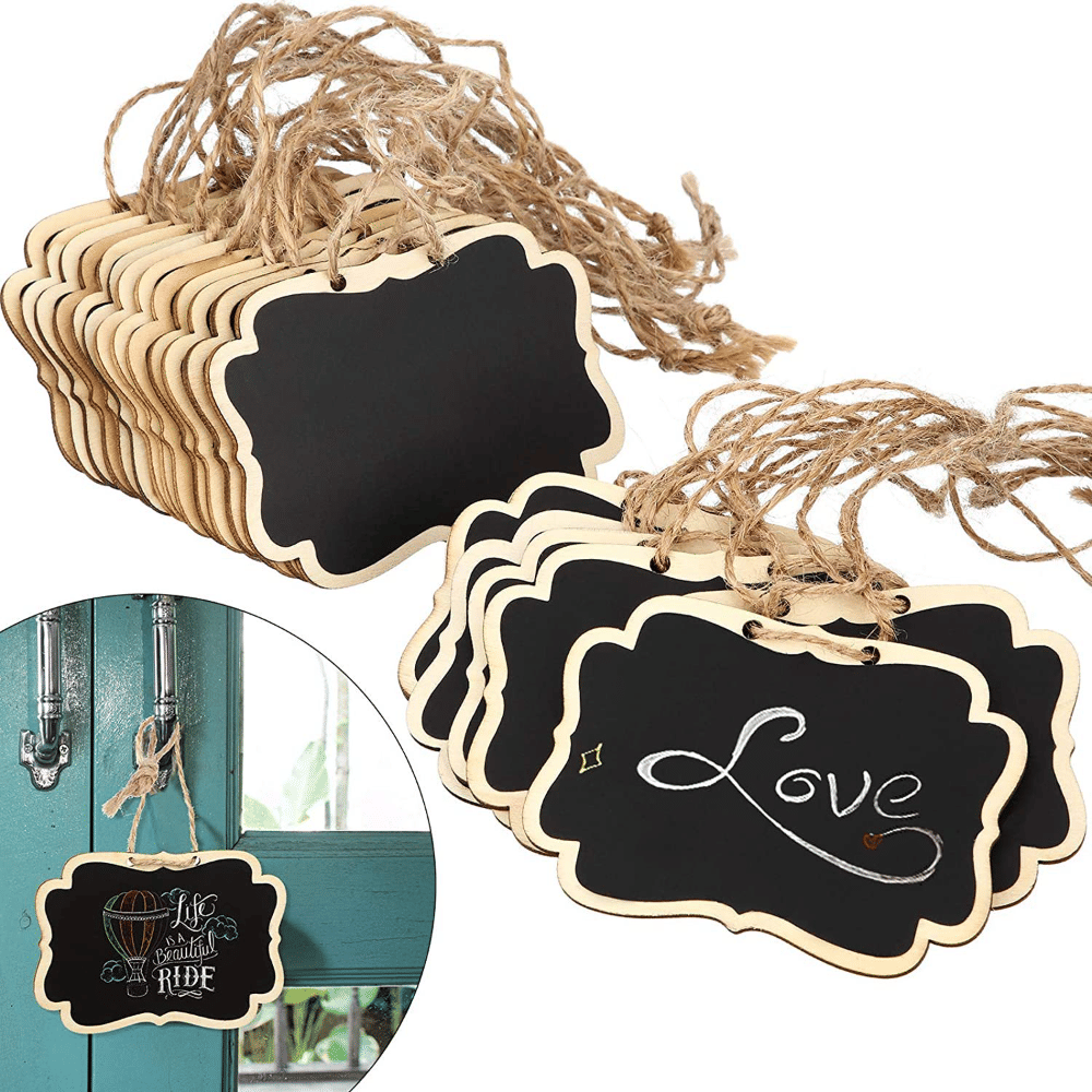 Department Store - 2pcs Office Use Message Business Wooden Small Blackboard Crafts Decoration Hanging Sign
