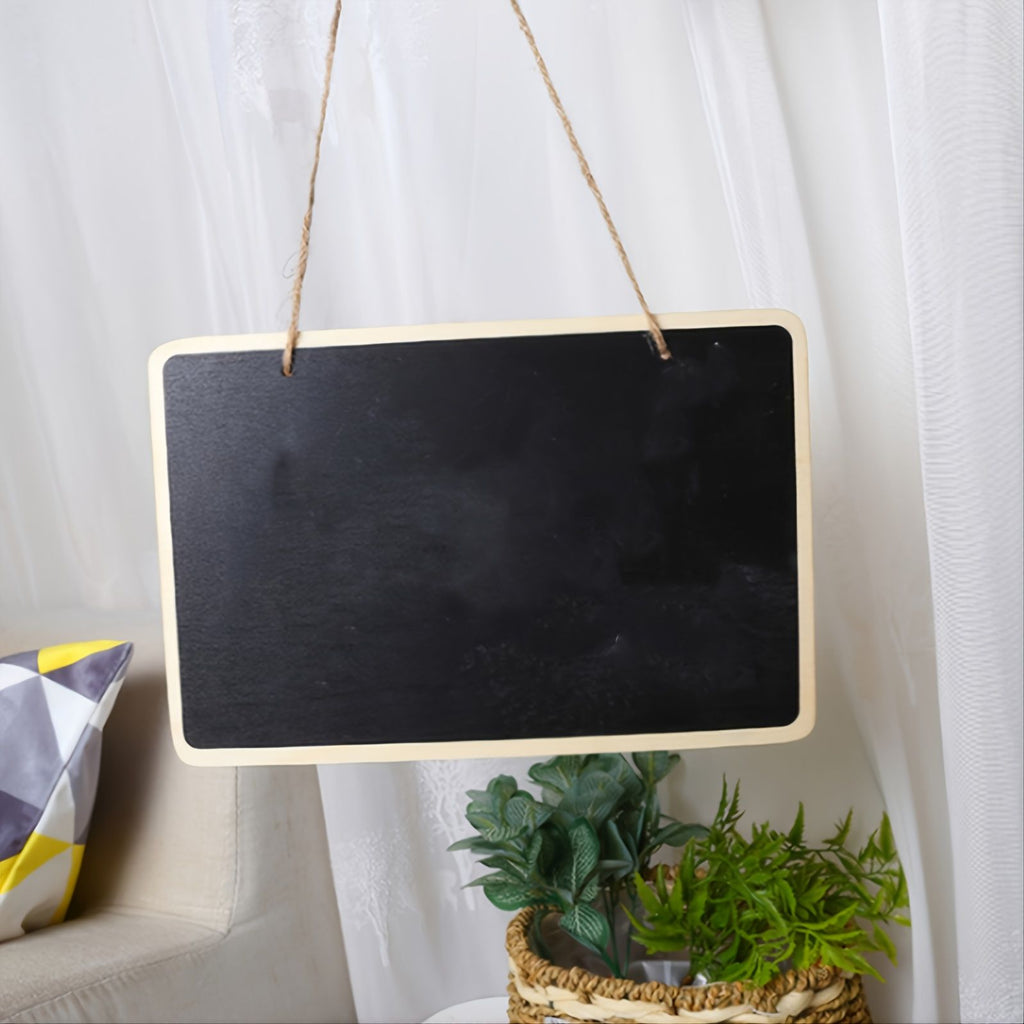 Department Store - 1pc Hanging Wooden Graffiti Blackboard Display Board Size 11.81-7.87 Inch