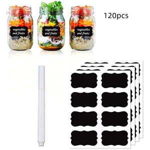 Department Store - 120pcs Chalkboard Labels With Chalk Pen , Waterproof Removable Blackboard Stickers, Chalk Label Stickers For Home Kitchen Supplies