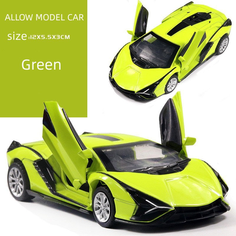 oh my god - 1:36 Green Sian Car Diecast Alloy Sports Car Model Super Racing Lifting Tail Hot Metal Car Wheel Pull Back For Children Gifts