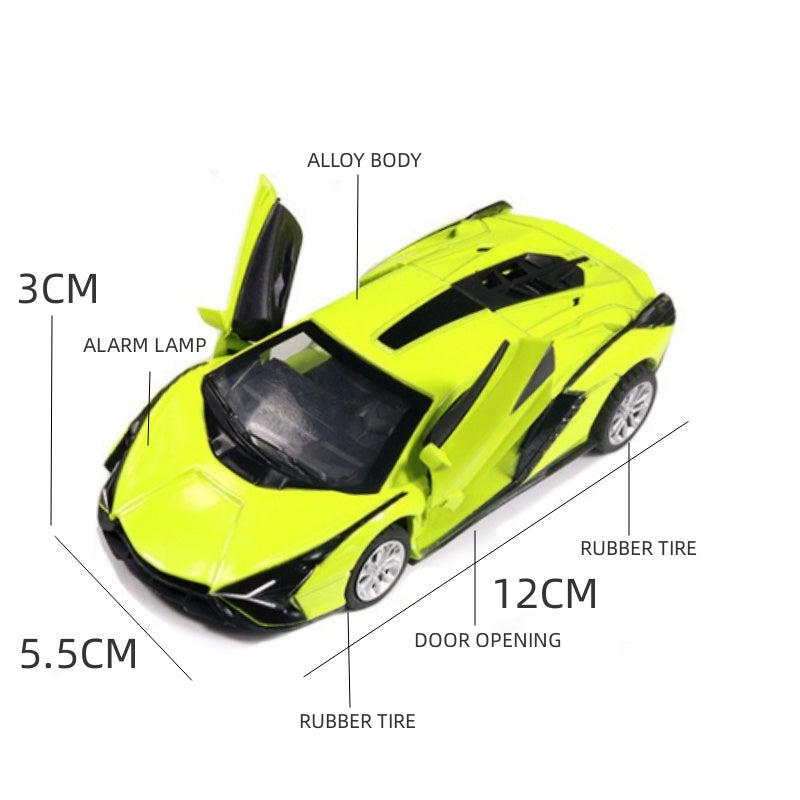 oh my god - 1:36 Green Sian Car Diecast Alloy Sports Car Model Super Racing Lifting Tail Hot Metal Car Wheel Pull Back For Children Gifts