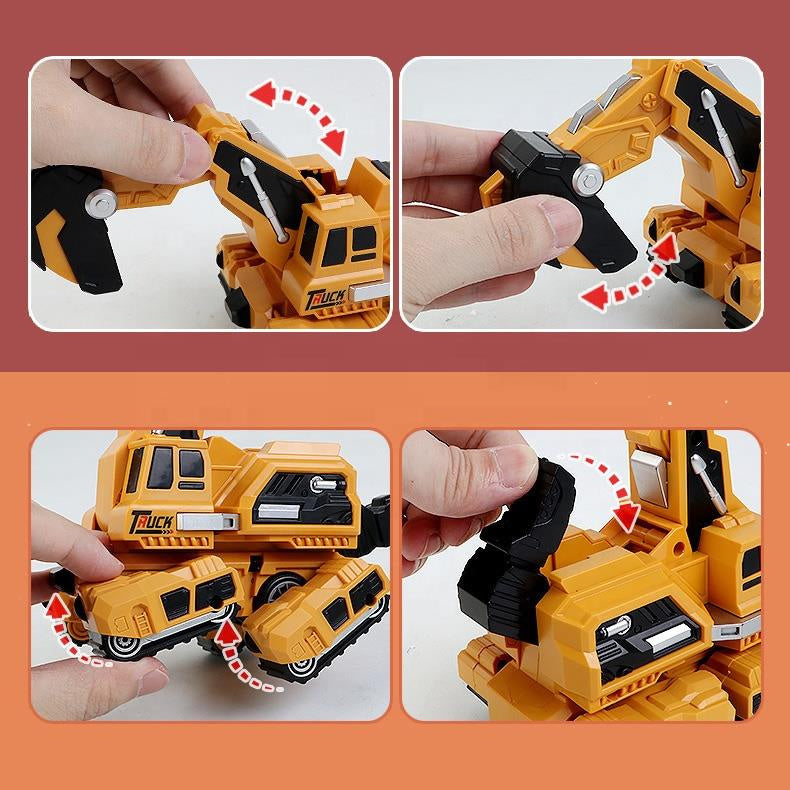 oh my god - 2 in 1 automatic crash deformation inertial dinosaur engineering vehicle brachiosaurus excavator collision transforming car toy