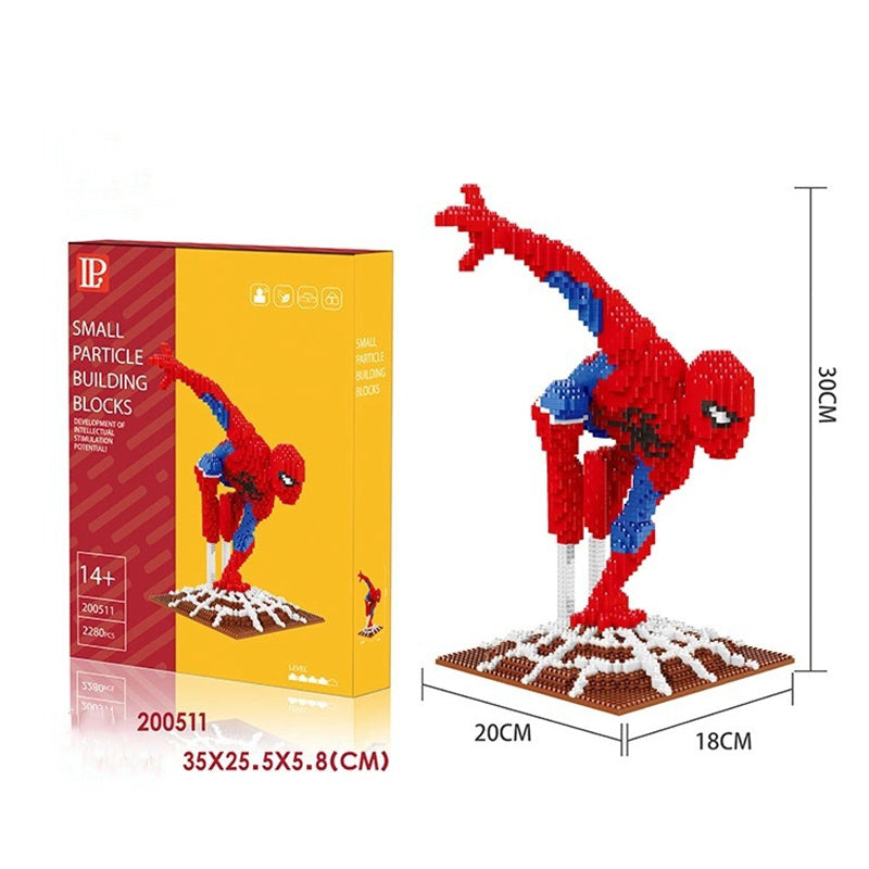 Department Store - Disney Series Building Blocks Hero Cartoon Character Spider-Man Assembled Decompression Model Ornaments Stitch Assembly Toys