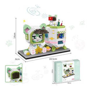 Department Store - Disney Series Building Blocks Pen Holder Doll Stitch Winnie The Pooh Cute Cartoon Image DIY Puzzle Assembling Toy Children Gift
