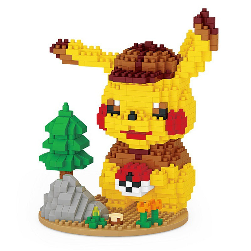 Department Store - Pokemon Creative Mini Building Blocks Pikachu Pen Holder Fun Toy Building Blocks Children's Educational Jigsaw Christmas Gift