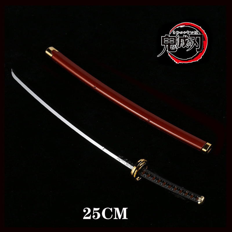 Department Store - Kimetsu no Yaiba Sword Weapon Demon Slayer Satoman Tanjiro Cosplay Sword 1:1 Anime Ninja Knife Wood 25cm Katana Prop