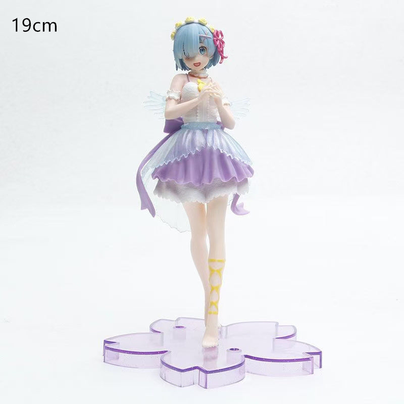 Department Store - Brand New Anime Rem: A Life In Another World From Scratch Rem Wedding Dress Crystal Girl Doll PVC Movable Doll Collectible Toy