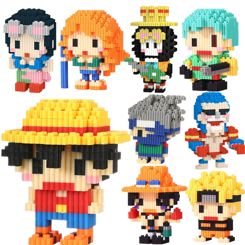 Department Store - One Piece Miniature Small Particle Building Blocks Assembled Toys Creative Luffy Joe Ba Sorong Jigsaw Toys