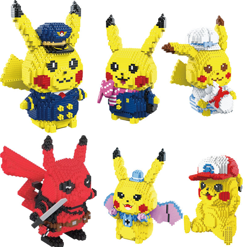 Department Store - PokÃ©mon Anime Cartoon Model Decoration Mini Diamond Particle Building Blocks Pikachu Building Blocks Assembled Educational Toys