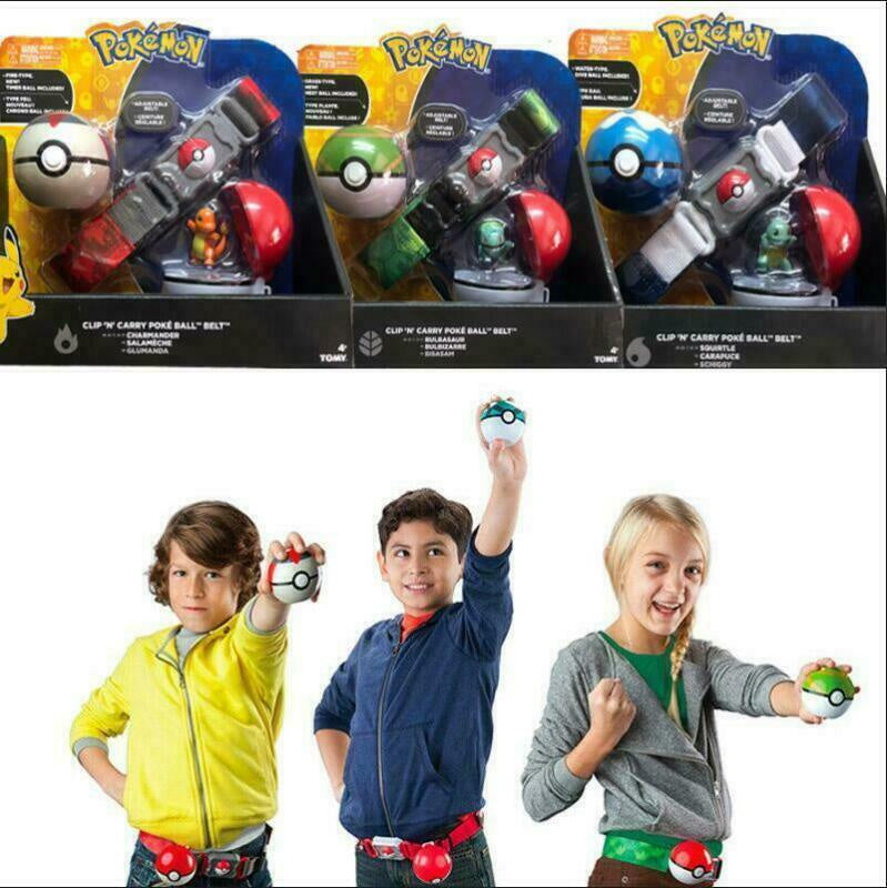 Department Store - TOMY Pokemon Pokeball Belt Pikachu Pokeball Pocket Monster Deformation Model Toy Set Cosplay Action Doll Model Children's Toys