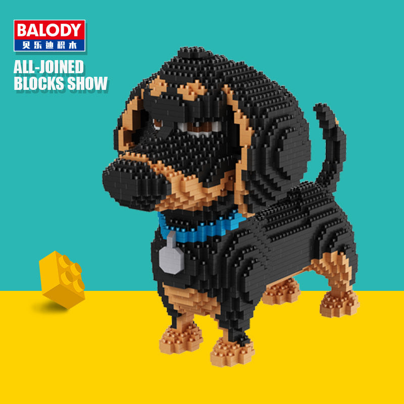 Department Store - Cartoon Dog Building Blocks Mini Dachshund Poodle Doberman Model Children's Toy Gift Dog Pet Building Blocks