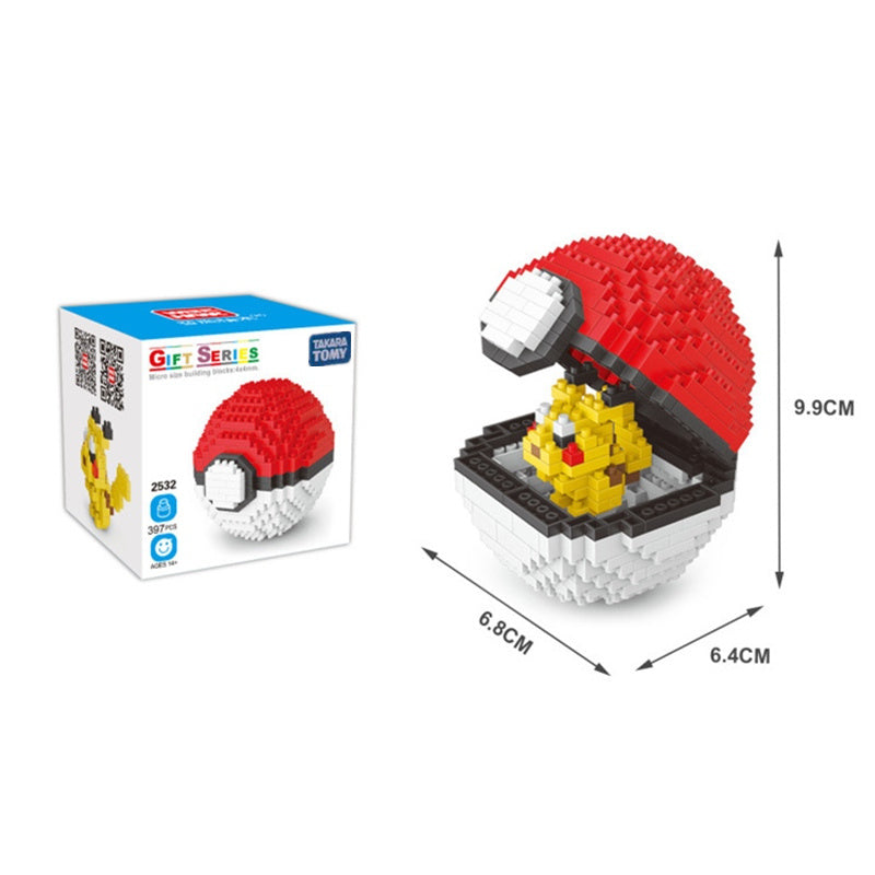 Department Store - 20 Styles Pokemon Ball Blocks Small Particles Mini Pikachu Toy Building Assembled Educational Toys