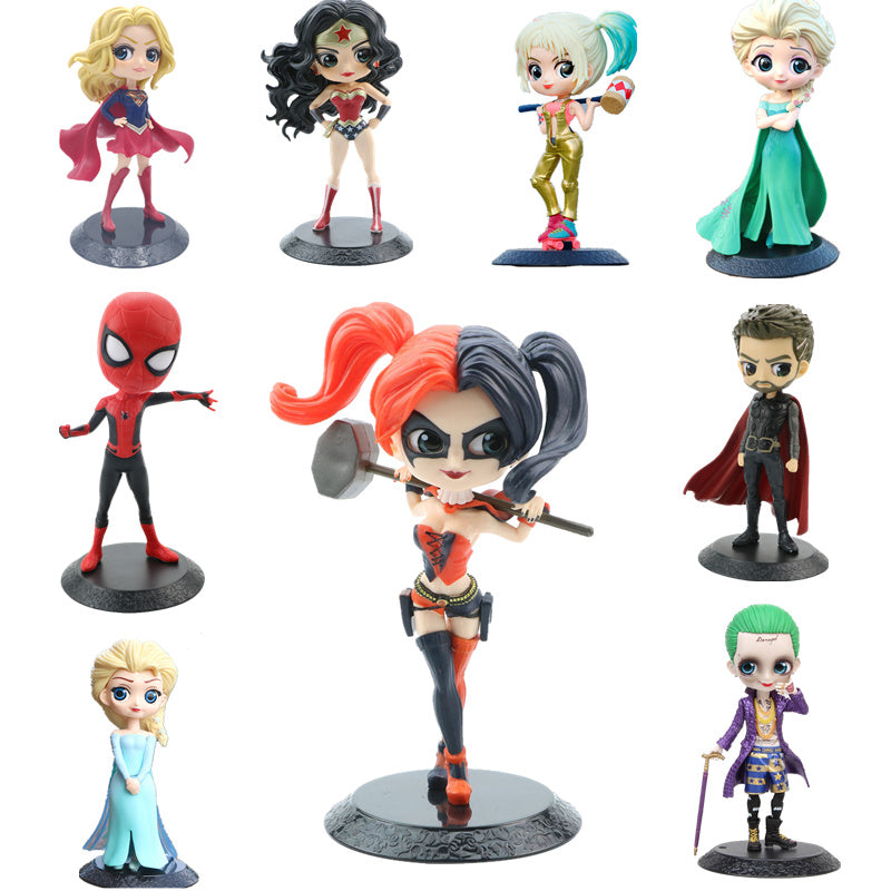 Department Store - Q Version Of Marvel Superhero Princess Aisha Ann; Harley Quinn And "Supergirl And Catwoman" Action Doll Home Decoration Gifts