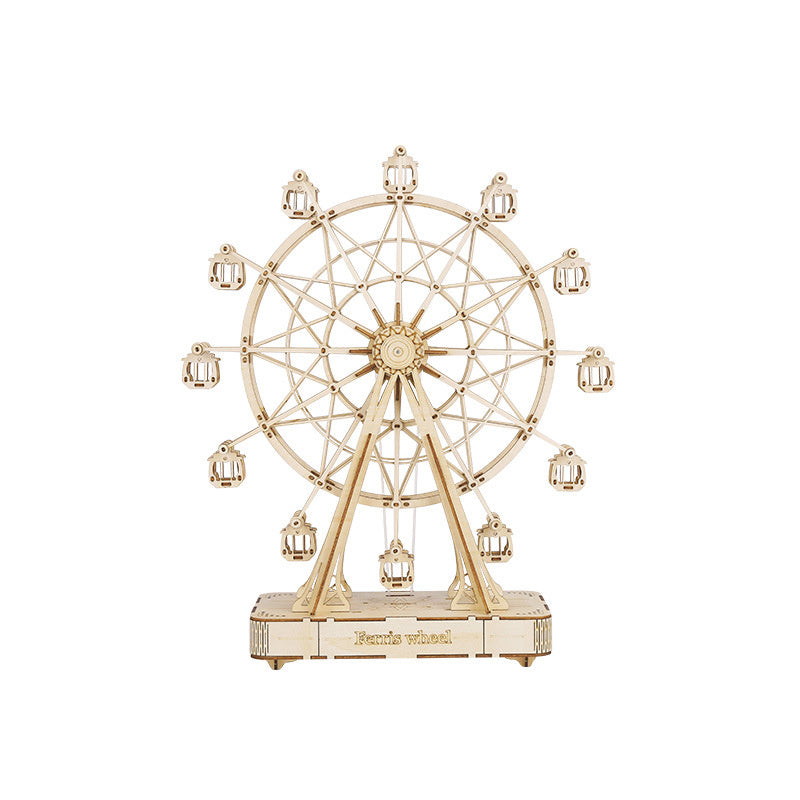 Department Store - New Wooden Diy Assembled Three-Dimensional Puzzle Model Pumpkin Car Ferris Wheel Carousel Sailboat Creative Assembly Ornaments