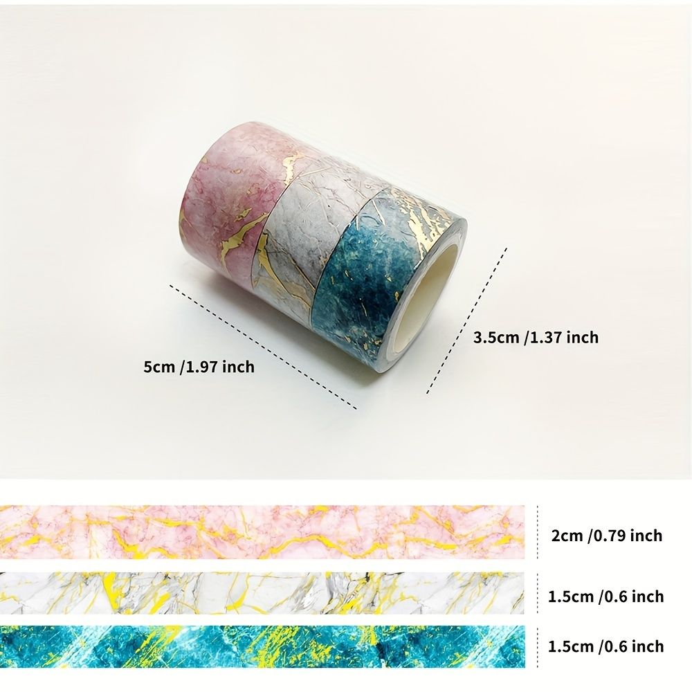 Department Store - DIY Your Hand Account with 3 Rolls of Bronzing Gilding Washi Tape - Perfect for Photo Albums, Paper Decor, and School Stationery!