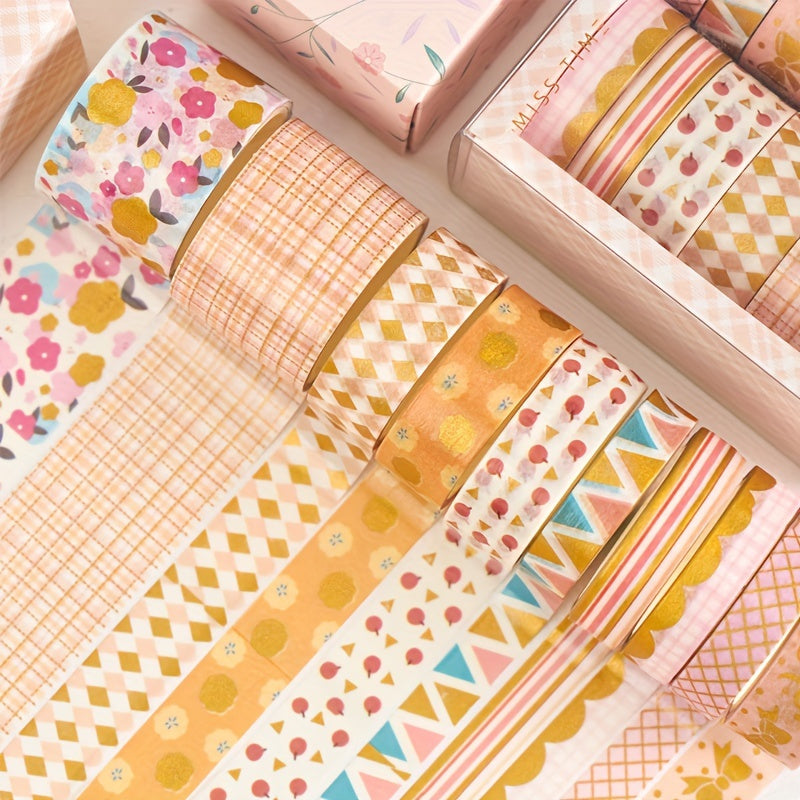 Department Store - 12pcs Combination Tape Valentine's Day, Creative Journal Tape Ancient Style And Paper Tape Diy Decoration Material Hand Account Tape, Creative Beautiful Diy Journal Decoration Material Stickers